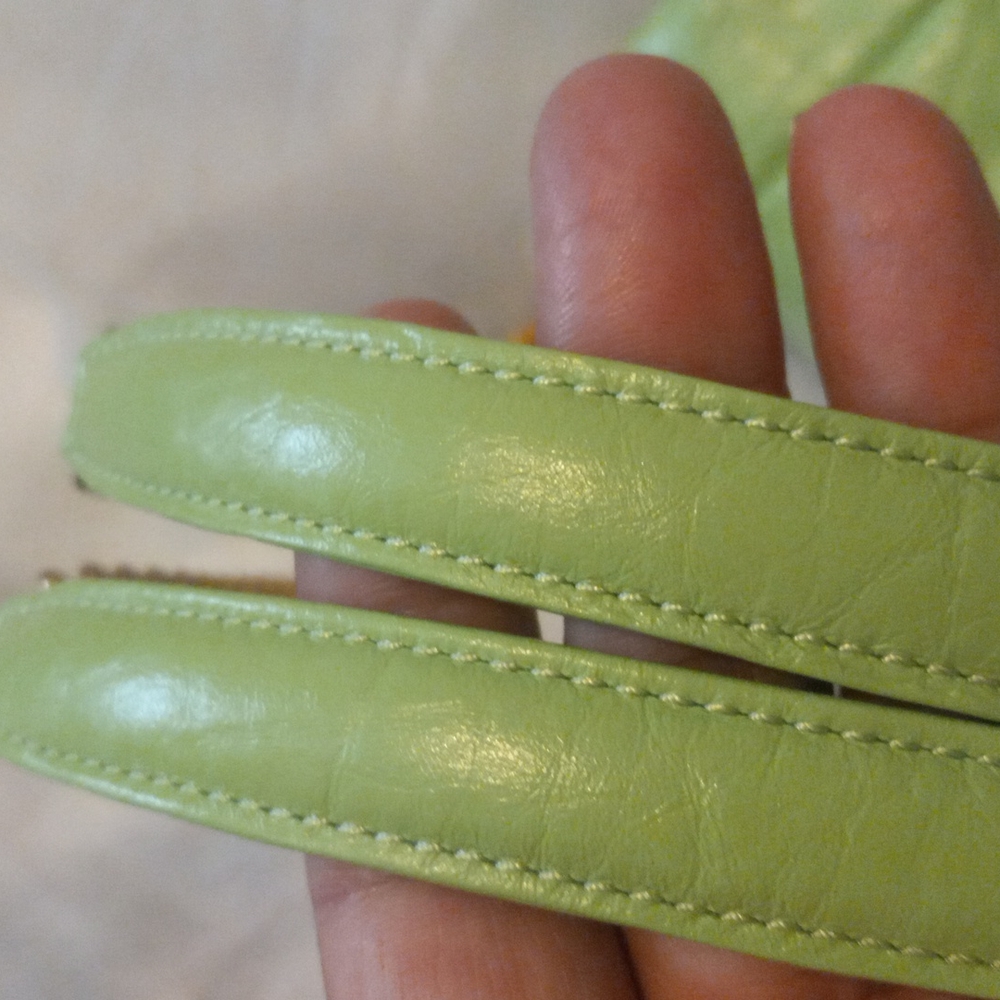 Songmont Lime Green Quilted Mini Bag with Gold Chain - Picture 3 of 10